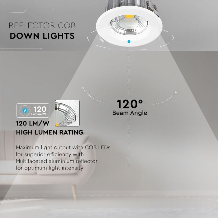 Spot LED 10W COB Rotund IP20 120lm/W Alb Cald/Alb Natural/Alb Rece [5]