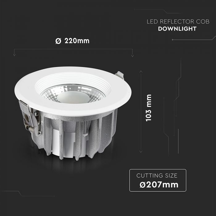 Spot LED 30W COB Rotund 120lm/W IP20 Alb Cald/Alb Natural/Alb Rece [4]