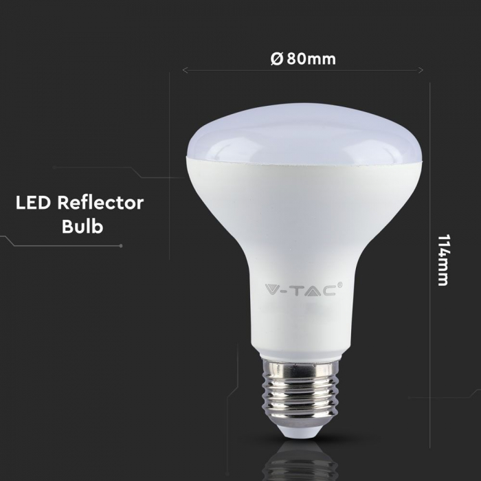 Bec LED 10W E27 R80 Cip SAMSUNG Alb Rece 137 [2]