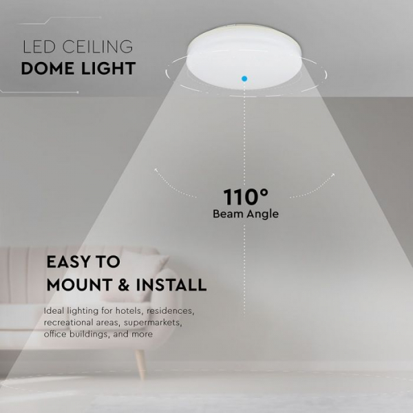 Plafoniera LED Alba 25W Corp Rotund Protectie Umezeala Alb Cald/Alb Natural [6]