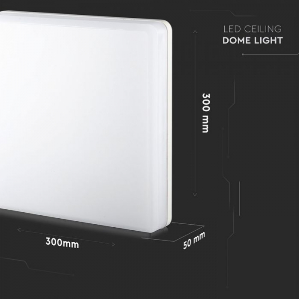 Plafoniera LED Alba 25W Corp Patrat Alb Cald [5]