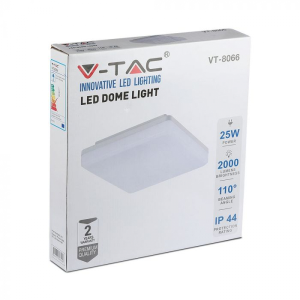 Plafoniera LED Alba 25W Corp Patrat Alb Cald [4]