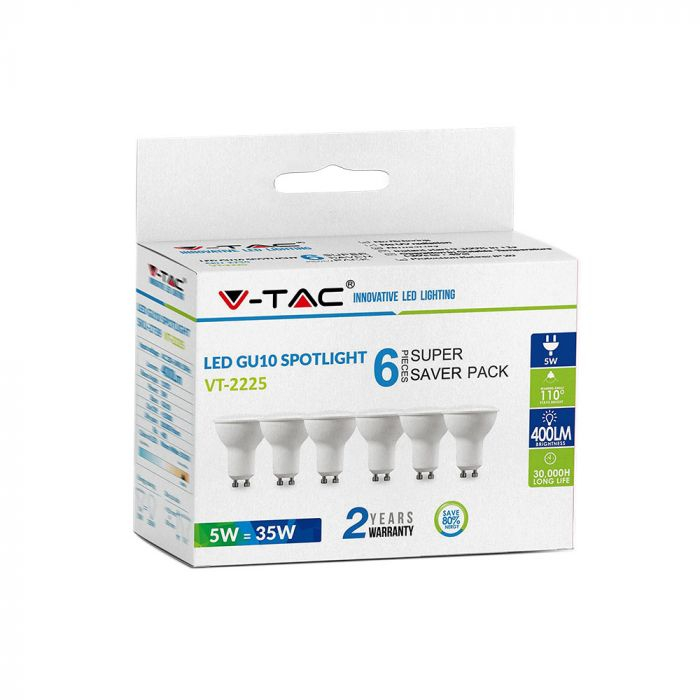 Bec LED spot  5W GU10 SMD  Alb cald/Alb Natural/Alb Rece - cutie 6 buc [3]