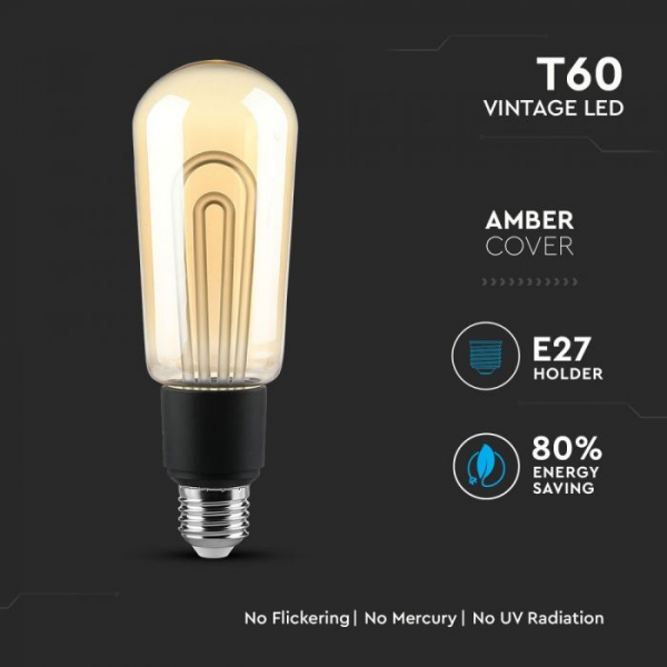 Bec LED Filament 5W E27 T60 Aspect Vintage SMD 2200K [2]