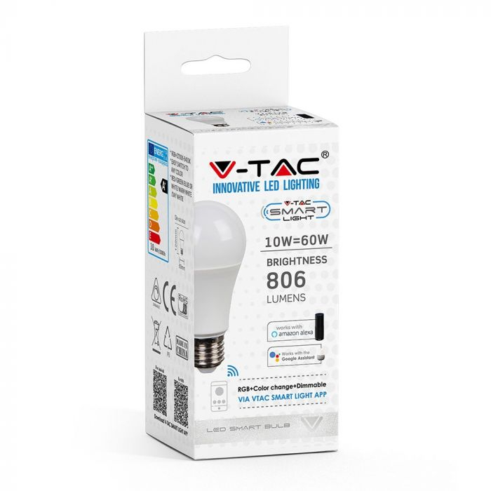 Bec LED Wi-Fi Smart 10W E27 Compatibil Cu Google Home Si Amazon Alexa RGB-WW-CW [3]