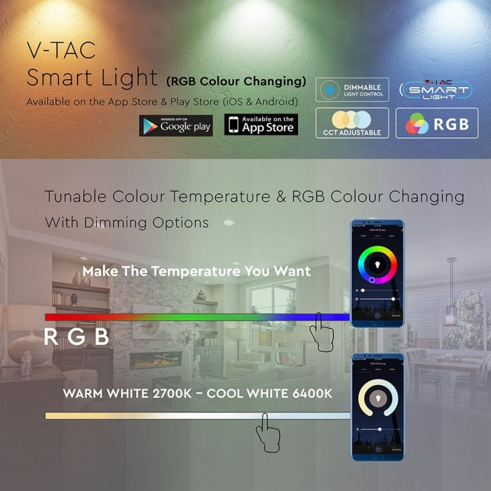 Bec LED Wi-Fi Smart 11W E27 Compatibil Cu Google Home Si Amazon Alexa RGB-WW-CW [5]