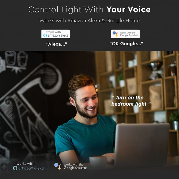 Bec LED Wi-Fi Smart 15W E27 Compatibil Cu Google Home Si Amazon Alexa RGB-WW-CW [6]