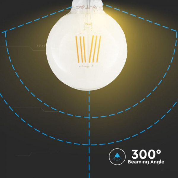Bec LED Filament 6W E27 G125 CIP SAMSUNG - Alb Cald- 3 ani Garantie [4]