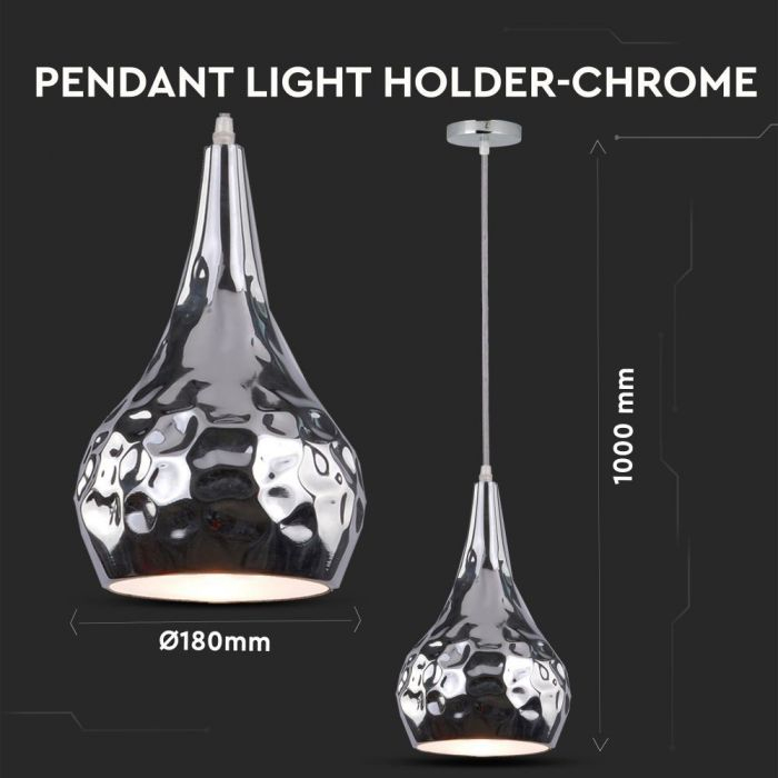 Pendul Suspendat E27 Crom Ф 180mm 5 Ani Garantie [3]