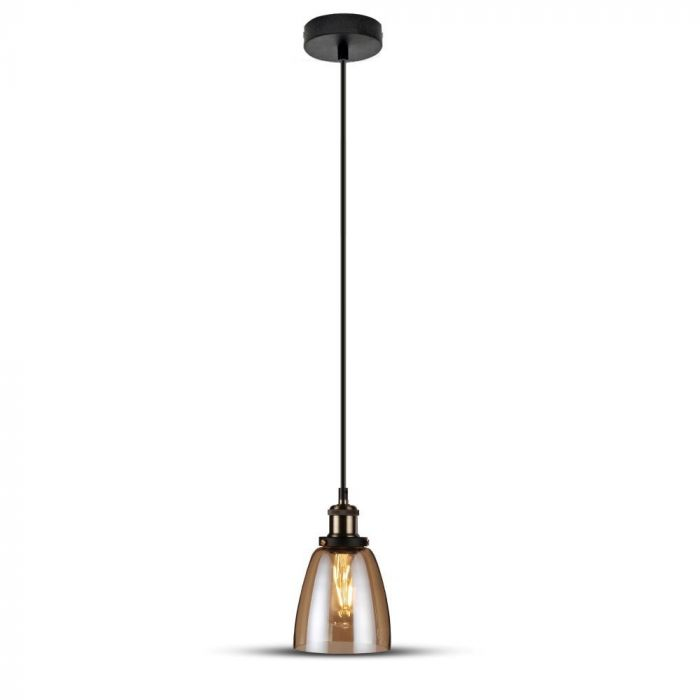 Pendul Suspendat E27 Metal + Sticla Amber 5 Ani Garantie [6]