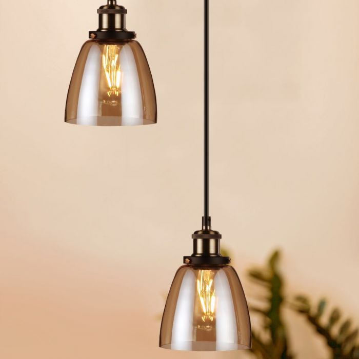 Pendul Suspendat E27 Metal + Sticla Amber 5 Ani Garantie [7]