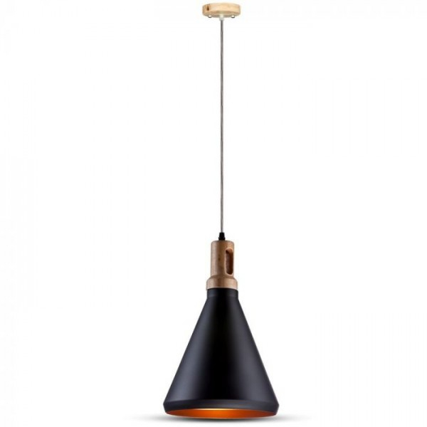 Pendul Design Modern Lemn + Metal Negru Ø350mm 5 Ani Garantie [2]