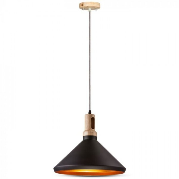 Pendul Design Modern Lemn + Metal Negru Ø350mm 5 Ani Garantie [1]