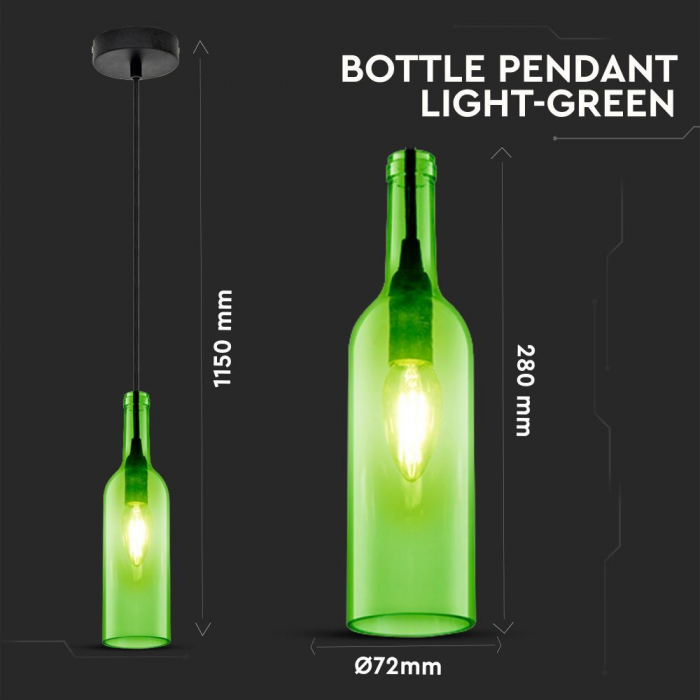Pendul LED tip Sticla verde E14 5 Ani Garantie [2]