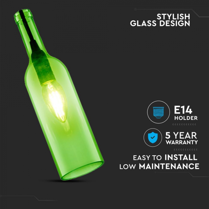 Pendul LED tip Sticla verde E14 5 Ani Garantie [3]
