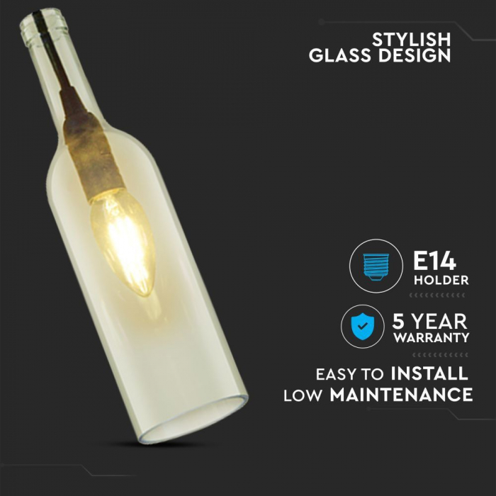 Pendul LED tip Sticla transparent E14 5 Ani Garantie [3]