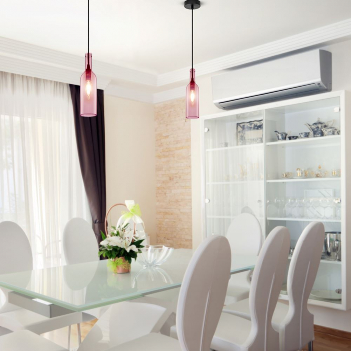 Pendul LED tip Sticla E14 Roz 5 Ani Garantie [4]