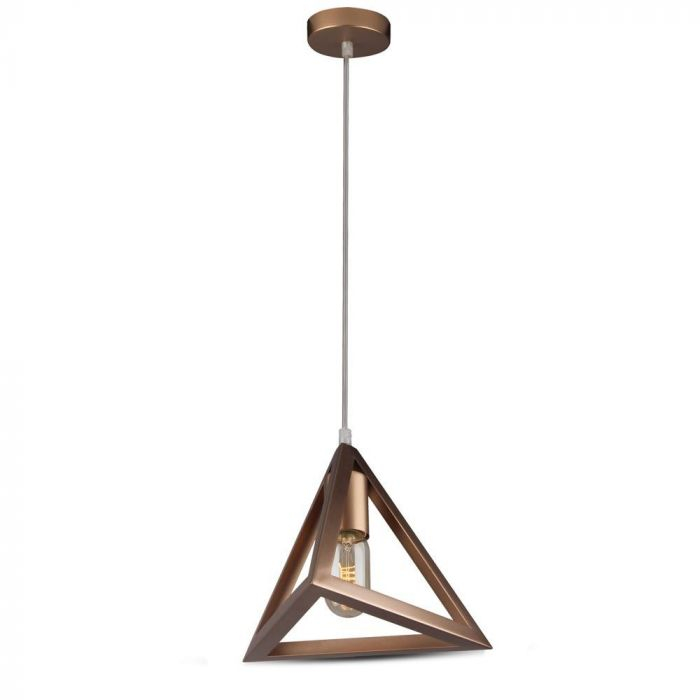 Pendul Suspendat E27 Metal Champagne Gold Geometric Triunghi 5 Ani Garantie [6]