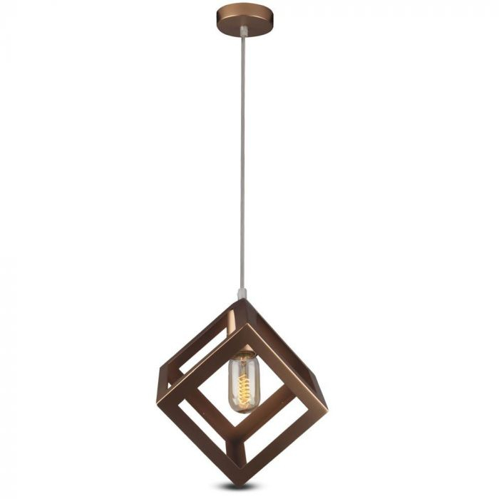 Pendul Suspendat E27 Metal Champagne Gold Geometric Cub 5 Ani Garantie [6]