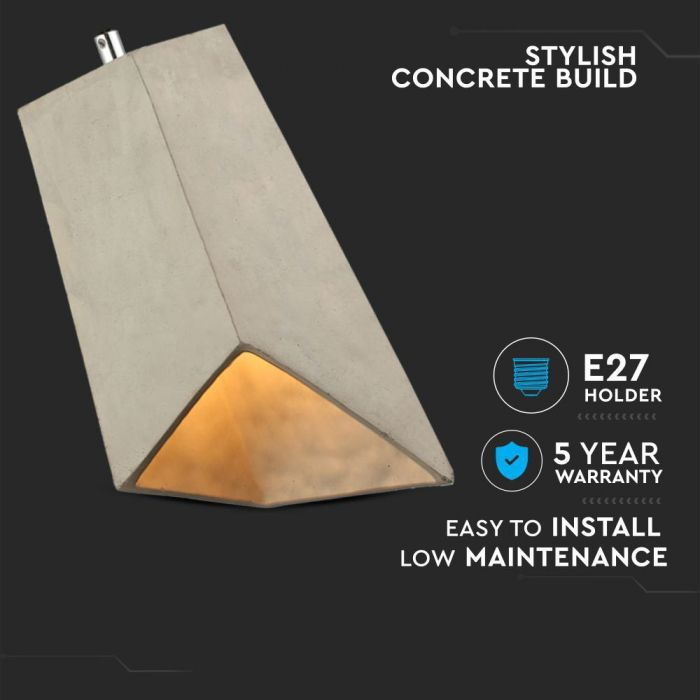 Pendul de Beton Suspendat E27 Abajur 5 Ani Garantie [2]