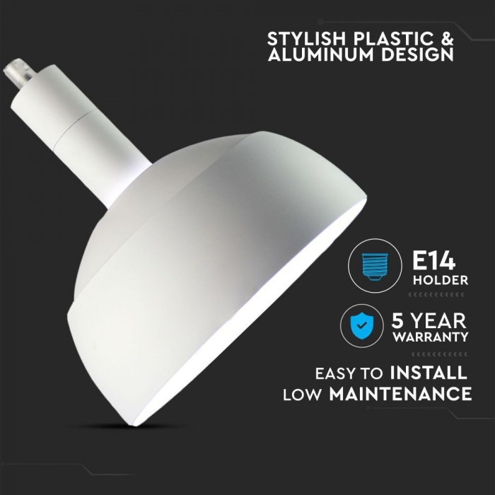 Pendul Plastic ALB E14 cu Margine Mobila de Aluminiu [5]