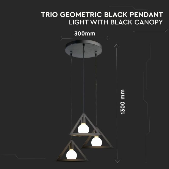 Pendul Suspendat E27 Metal Trio Geometric 5 Ani Garantie [3]