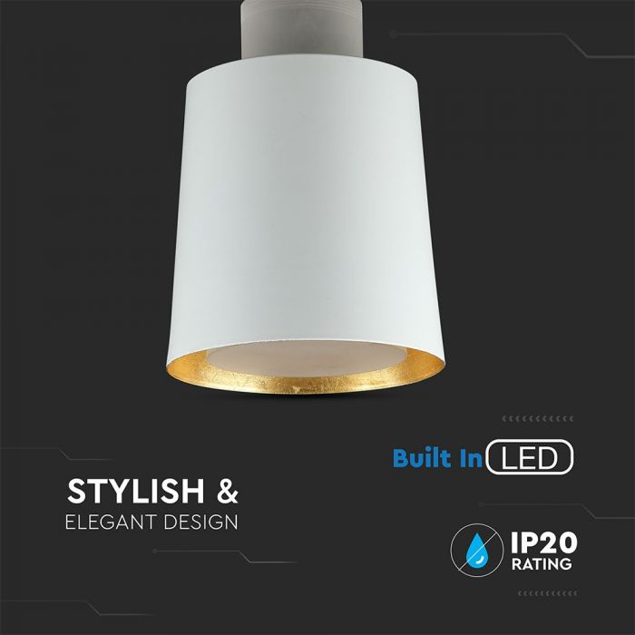 Pendul LED Suspendat 120mm x190mm 7W Corp Alb - Lumina Calda/Neutra LED incorporat [5]