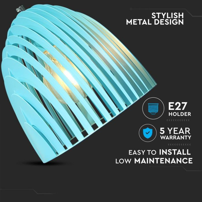 Pendul Design Suspendat Conic Prisma Albastru- E27 5 Ani Garantie [2]