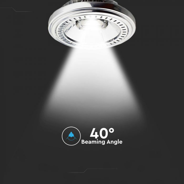 Bec spot LED AR111 15W 12V unghi disp. 40° Alb cald/Alb Rece [5]