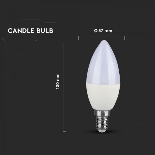 Bec LED E14 4W tip lumanare Alb Natural/Alb Rece [6]
