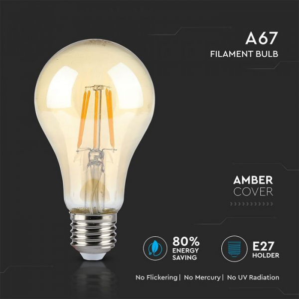 Bec LED Filament 8W E27 Vintage Amber - Lumina Calda [2]