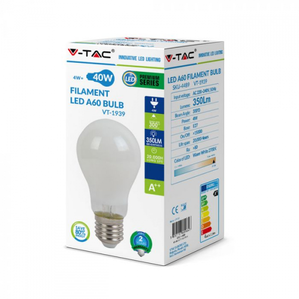 Bec LED 4W Filament E27 Corp Alb - Alb Cald/Alb Natural [2]