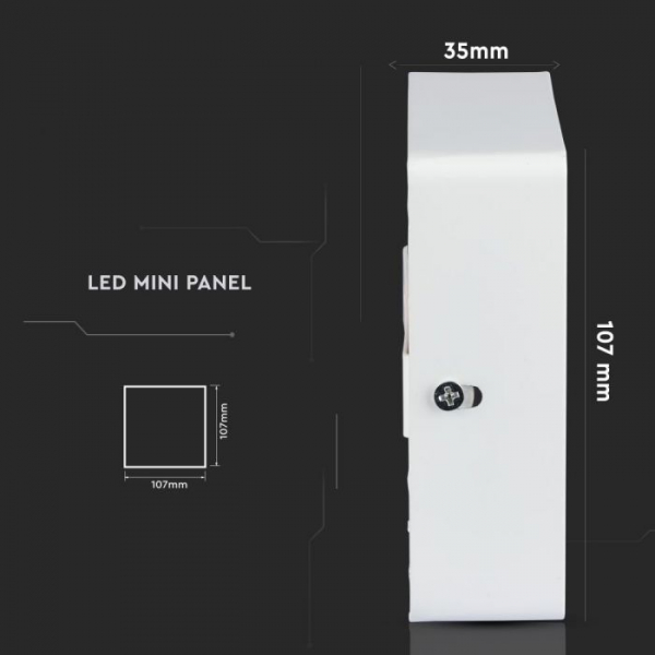 Panou LED 8W aparent patrat Alb rece montaj Aplicat [9]