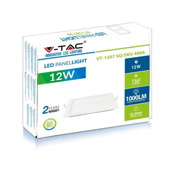 Panou LED 12W Patrat Premium Alb Cald montaj Incastrat [2]