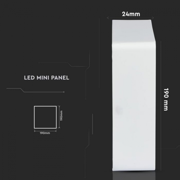 Panou LED Premium aparent 18W patrat Alb rece motaj Aplicat [4]
