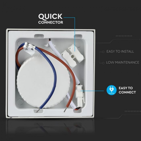Panou LED Premium aparent 18W patrat Alb rece motaj Aplicat [6]