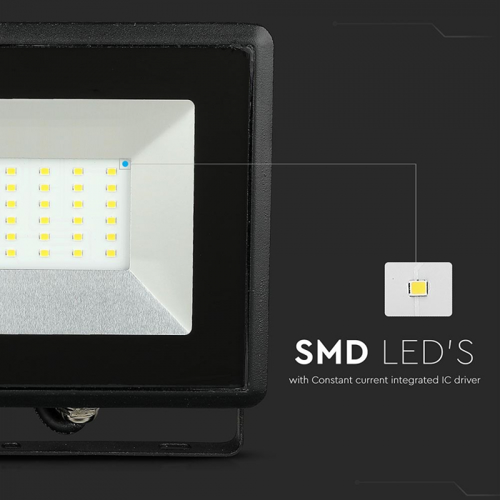 Proiector LED Negru 30W Chip Samsung Alb Rece 5954 [5]