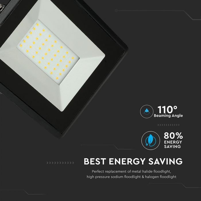 Proiector LED Negru 30W Chip Samsung Alb Rece 5954 [7]