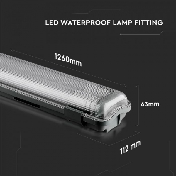Lampa LED impermeabila echipata complet  cu 2 tuburi x 1200mm [4]
