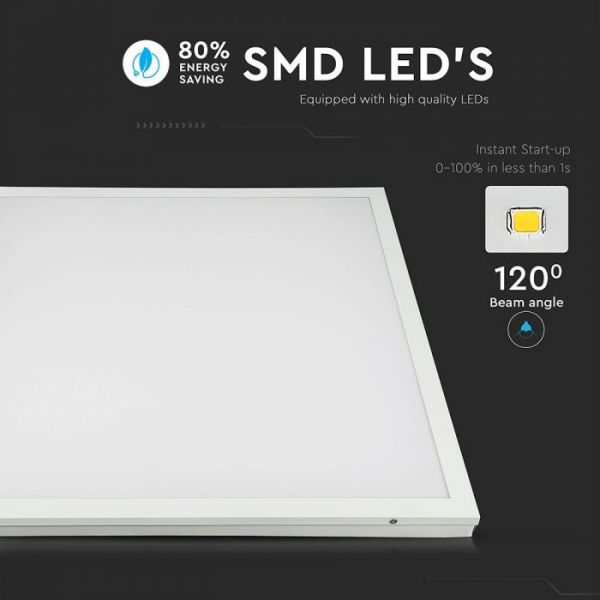 Panou LED 40W 600x600mm Alb Rece montaj incastrat/aplicat 3200lm [2]