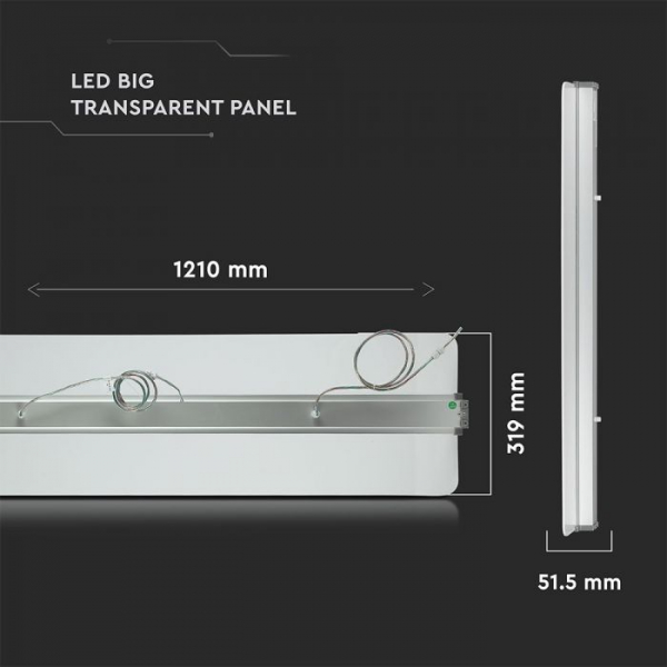 Panou LED Dimabil 40W 120x30cm Transparent Montaj Suspendat Alb Neutru [2]