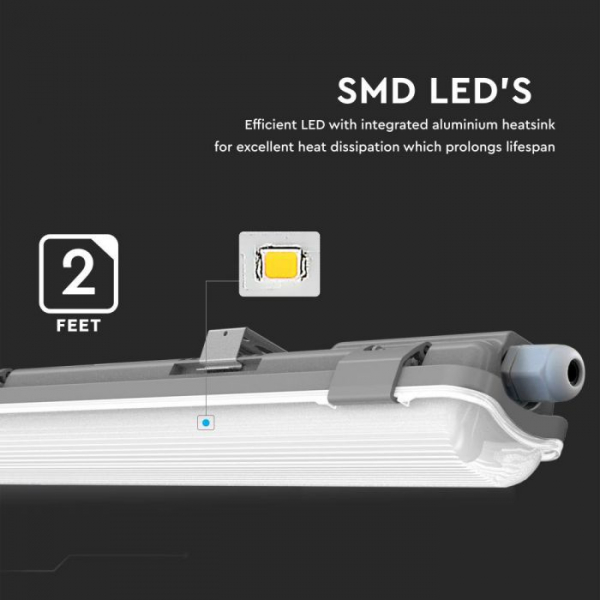 Lampă LED IP65 echipata cu Tub 1200mm 1*18W Alb rece [2]