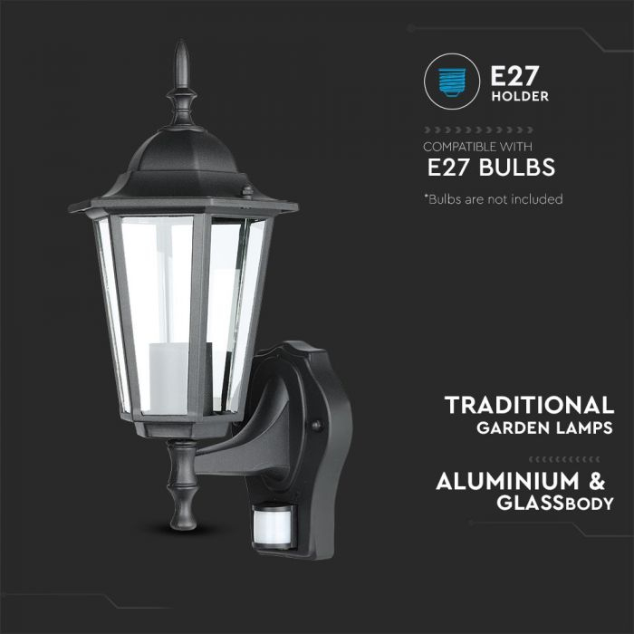 Lampa Suport de Gradina tip Felinar 1xE27 Corp negru mat [2]