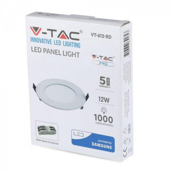 Panou LED 12W Premium Cip SAMSUNG Rotund Alb rece- 5 ani garantie montaj Incastrat [3]