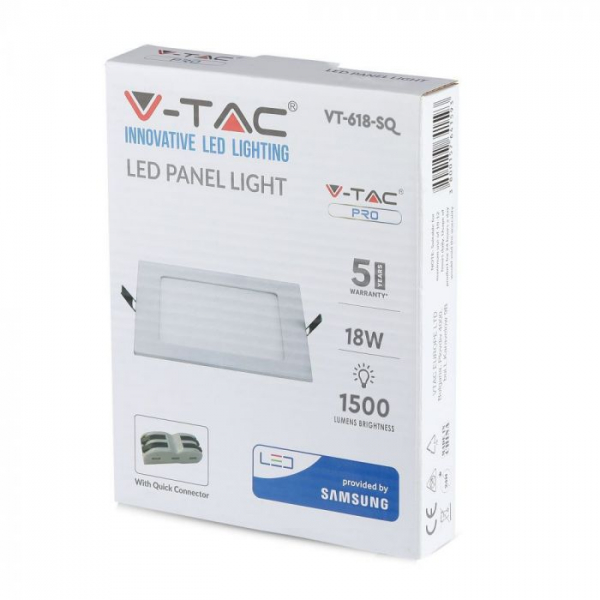 Panou LED 18W Premium Cip SAMSUNG Patrat Alb Cald- 5 ani garantie montaj Incastrat [3]