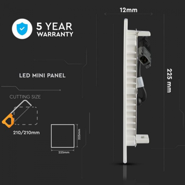 Panou LED 18W Premium Cip SAMSUNG Patrat Alb Cald- 5 ani garantie montaj Incastrat [4]