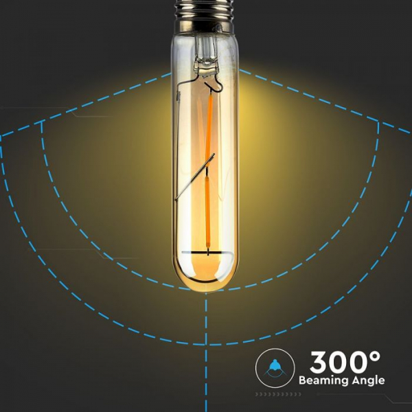 Bec LED Filament 2W E27 T30 Amber Alb Cald [4]