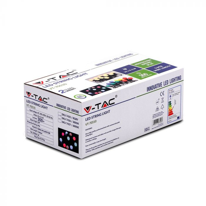 Ghirlanda Luminoasa LED, Lumina calda, Lungime 5 m, cu 10 Becuri Mate [4]