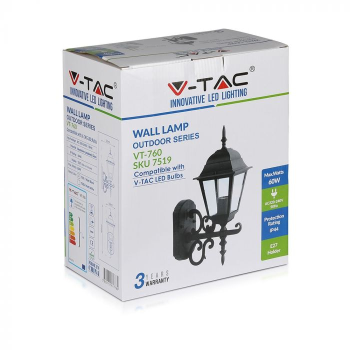 Lampa de Gradina tip Felinar 1xE27 Corp Negru Mat [4]