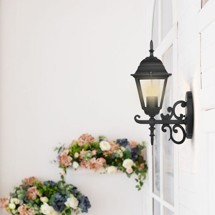 Lampa de Gradina tip Felinar 1xE27 Corp Negru Mat [2]
